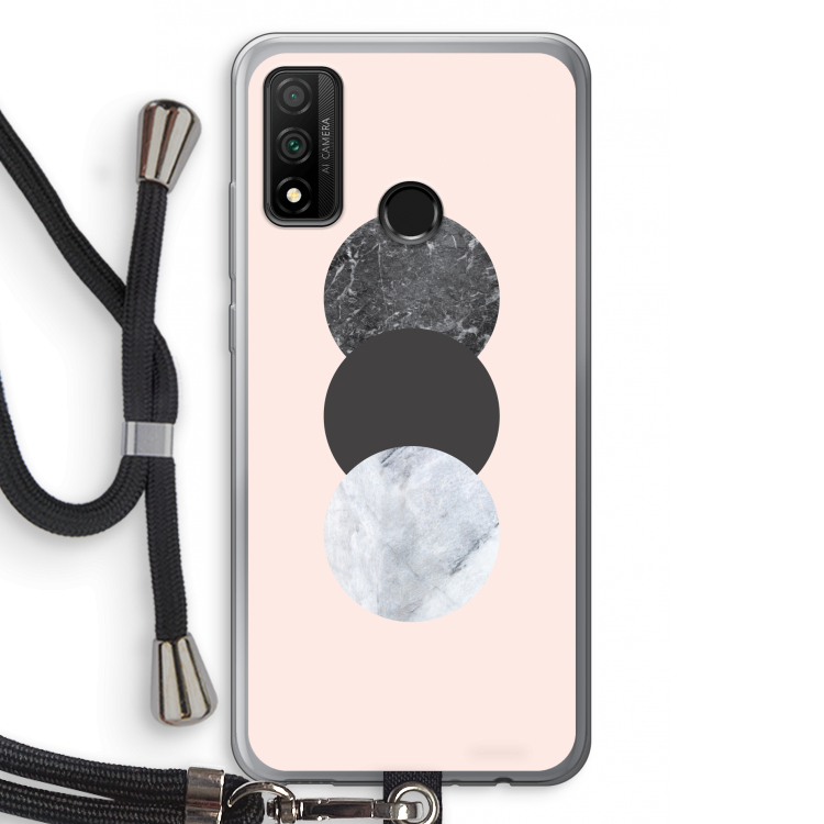 Marmeren cirkels: Huawei P Smart (2020) Transparant Hoesje met koord