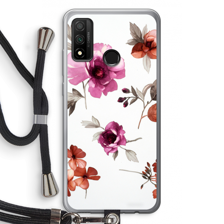 Geschilderde bloemen: Huawei P Smart (2020) Transparant Hoesje met koord