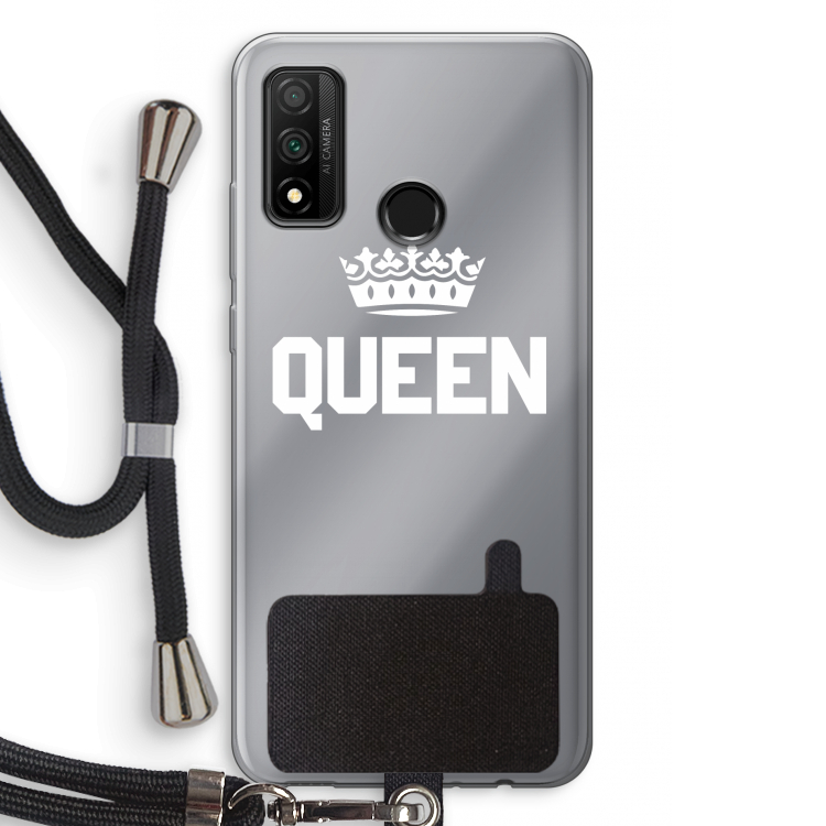 Queen zwart: Huawei P Smart (2020) Transparant Hoesje met koord