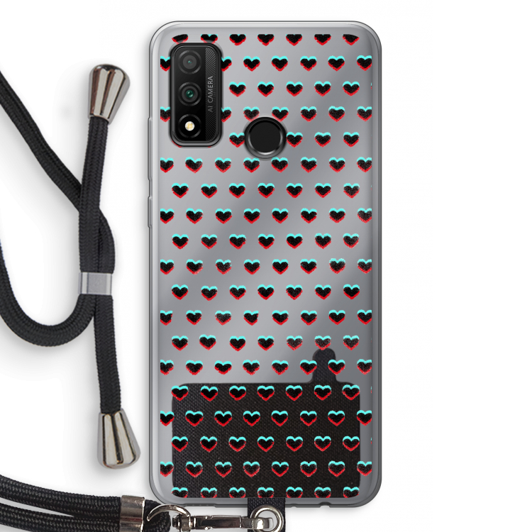 Hartjes: Huawei P Smart (2020) Transparant Hoesje met koord