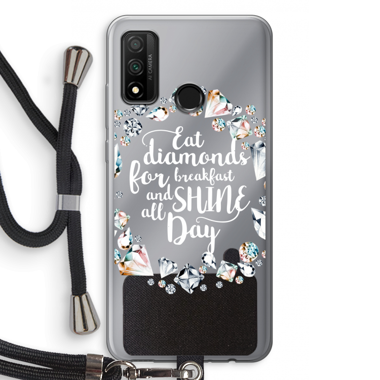 Diamonds: Huawei P Smart (2020) Transparant Hoesje met koord