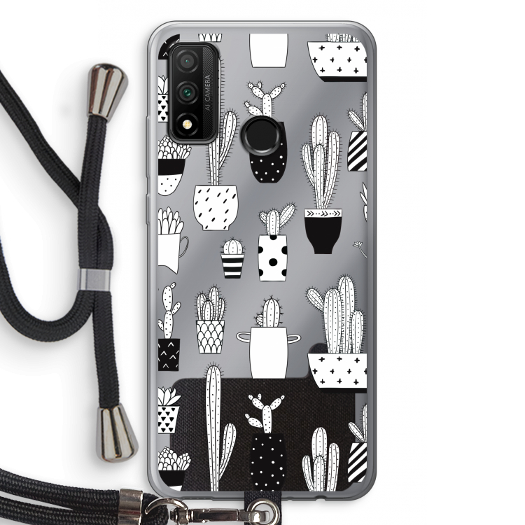 Cactusmotief: Huawei P Smart (2020) Transparant Hoesje met koord