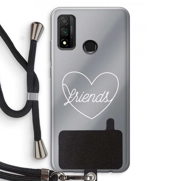 Friends heart pastel: Huawei P Smart (2020) Transparant Hoesje met koord