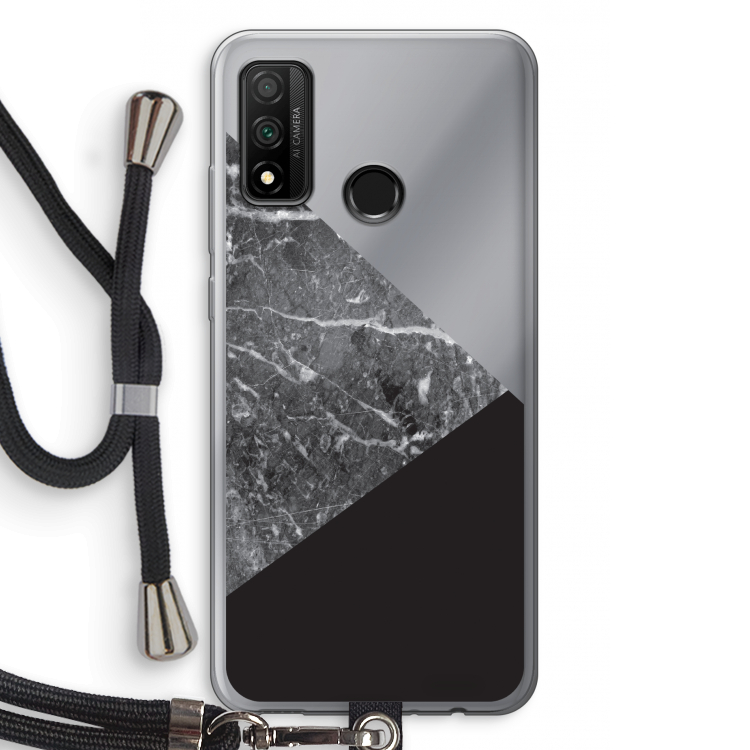 Combinatie marmer: Huawei P Smart (2020) Transparant Hoesje met koord