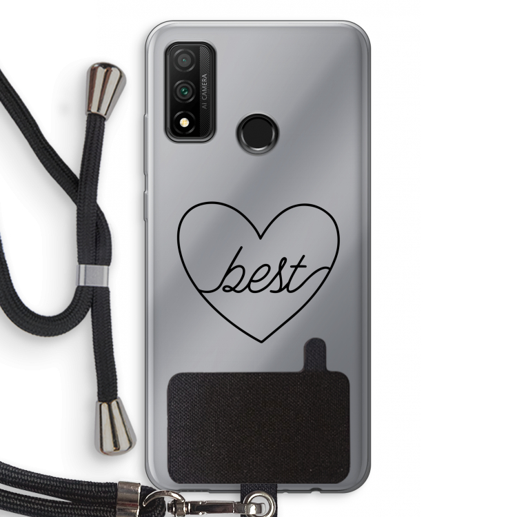 Best heart black: Huawei P Smart (2020) Transparant Hoesje met koord