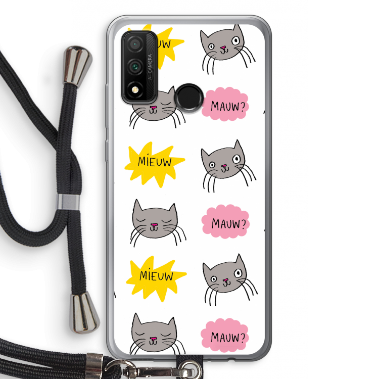 Meow: Huawei P Smart (2020) Transparant Hoesje met koord