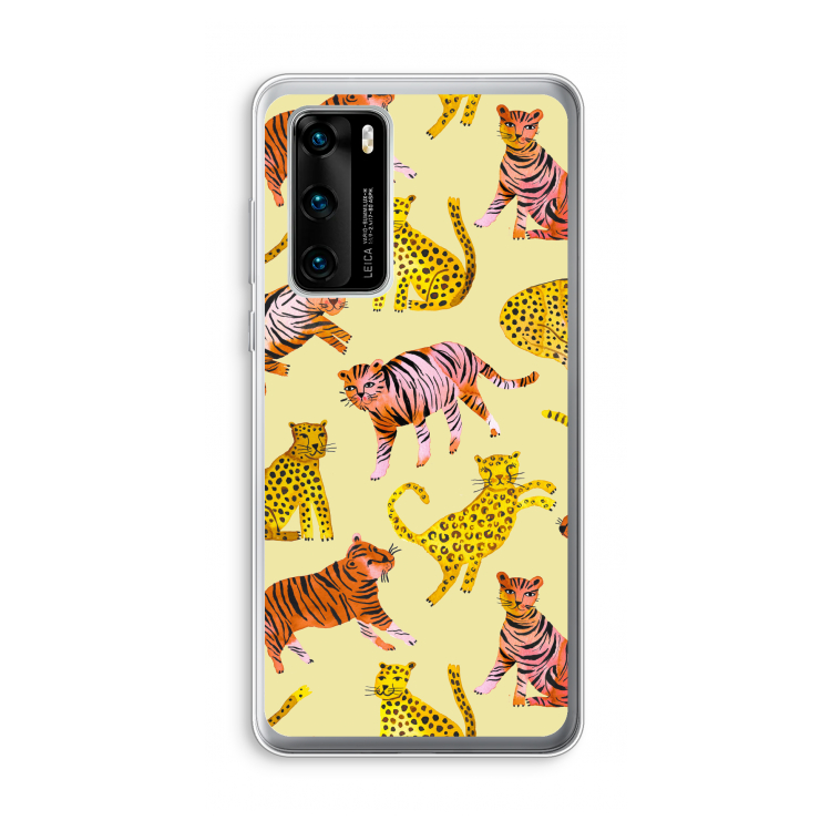 Cute Tigers and Leopards: Huawei P40 Transparant Hoesje
