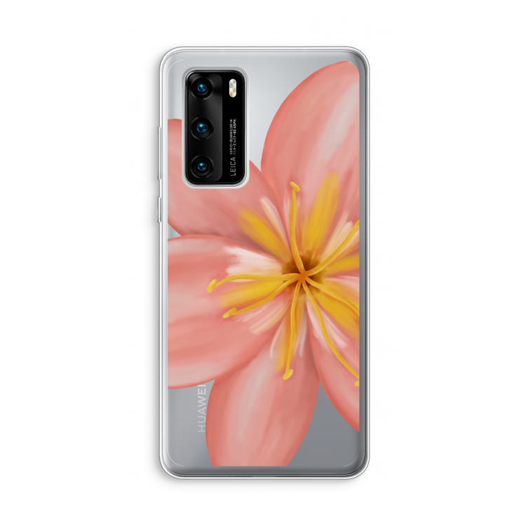 Pink Ellila Flower: Huawei P40 Transparant Hoesje