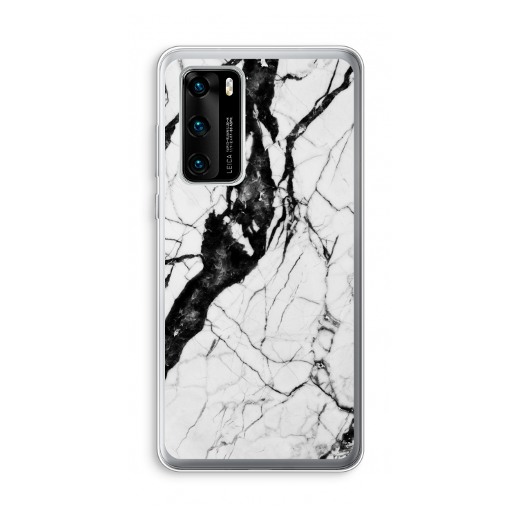 Witte marmer 2: Huawei P40 Transparant Hoesje