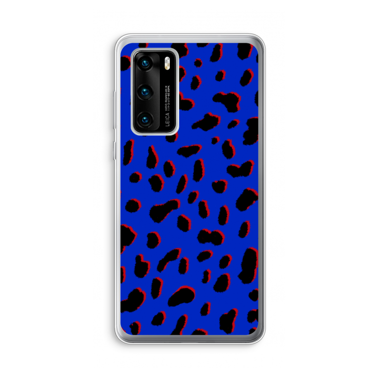 Blue Leopard: Huawei P40 Transparant Hoesje