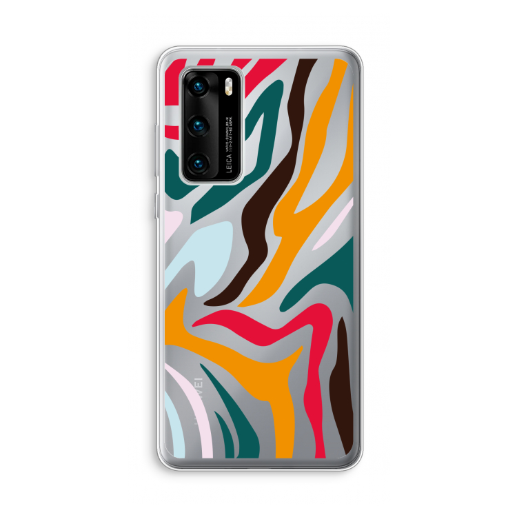 Colored Zebra: Huawei P40 Transparant Hoesje