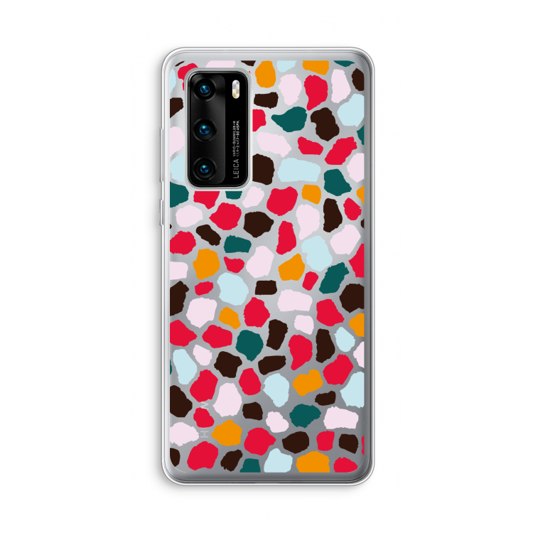 Colored Giraffe: Huawei P40 Transparant Hoesje