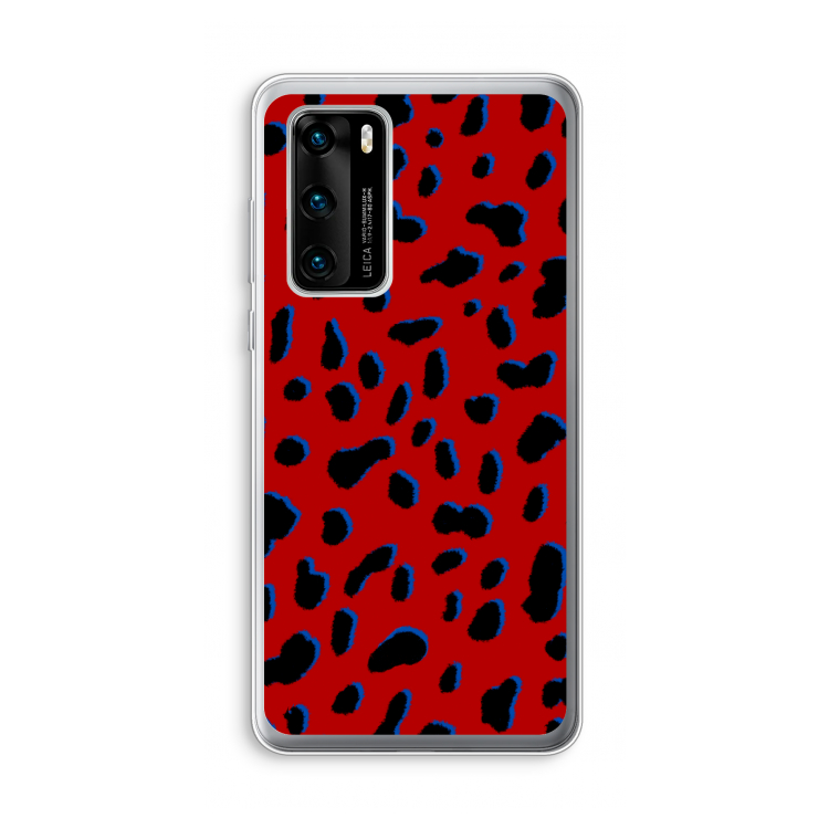 Red Leopard: Huawei P40 Transparant Hoesje