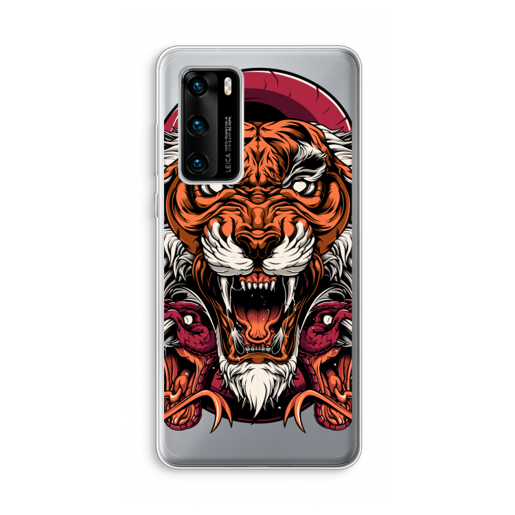 Tiger and Rattlesnakes: Huawei P40 Transparant Hoesje