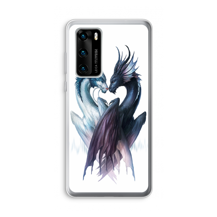 Yin Yang Dragons: Huawei P40 Transparant Hoesje