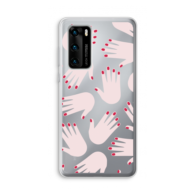 Hands pink: Huawei P40 Transparant Hoesje