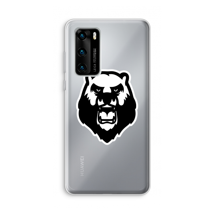 Angry Bear (white): Huawei P40 Transparant Hoesje