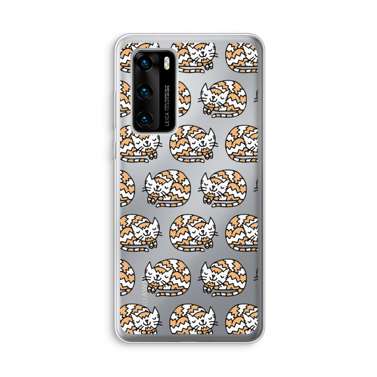 Slapende poes: Huawei P40 Transparant Hoesje