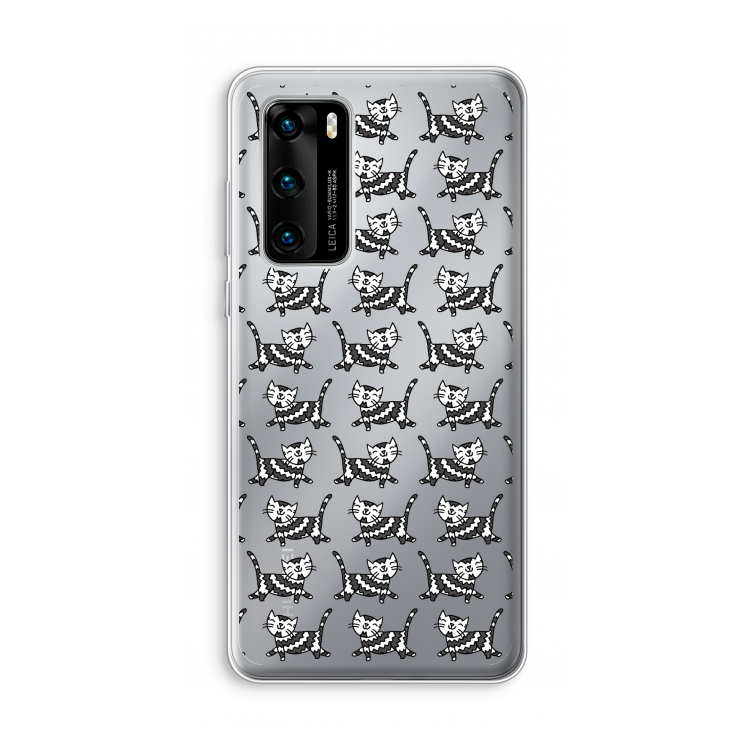 Zwarte poes: Huawei P40 Transparant Hoesje