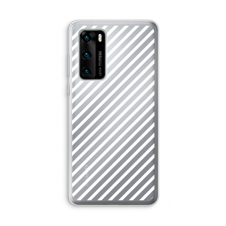 Strepen zwart-wit: Huawei P40 Transparant Hoesje