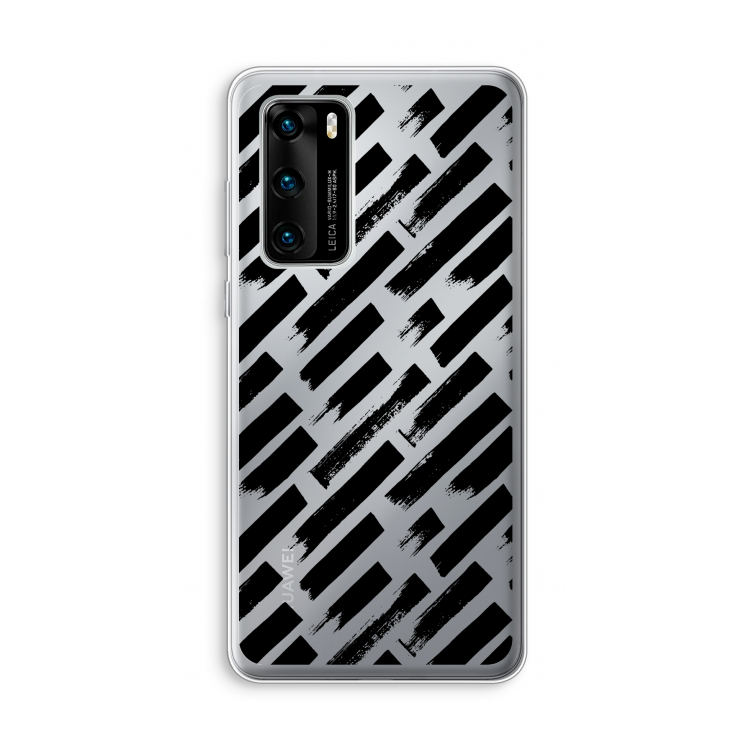 Zwarte vegen: Huawei P40 Transparant Hoesje