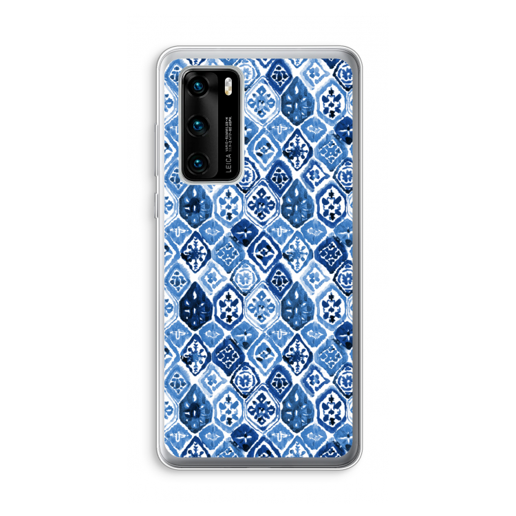 Blauw motief: Huawei P40 Transparant Hoesje