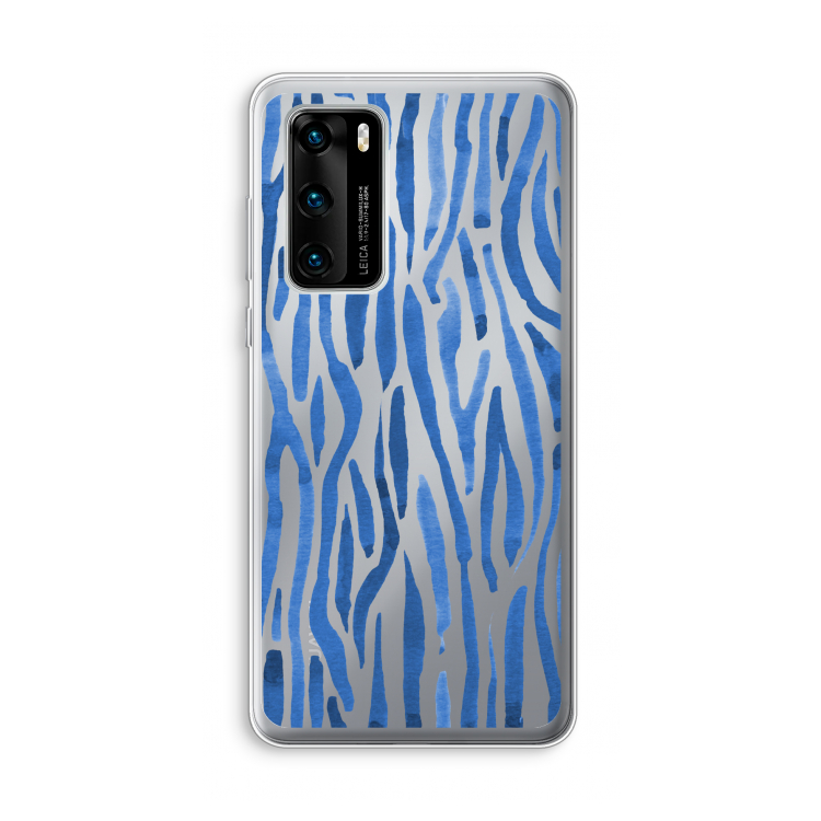 Blauwe nerven: Huawei P40 Transparant Hoesje