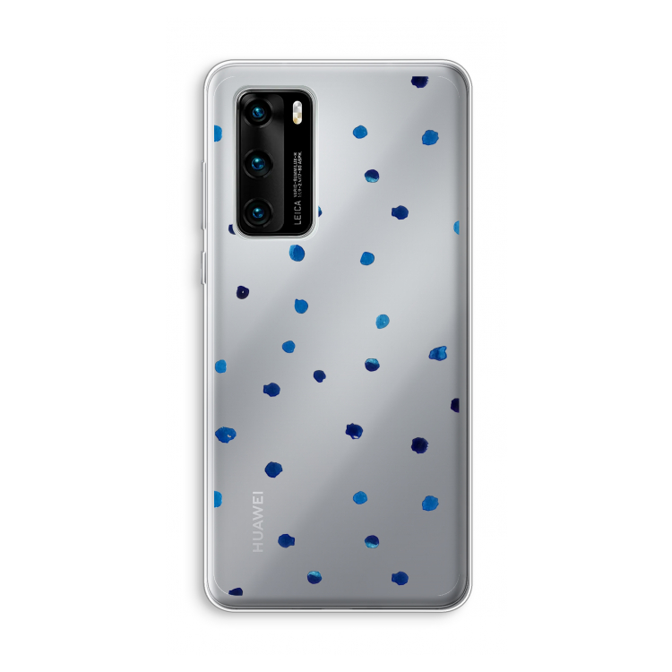 Blauwe stippen: Huawei P40 Transparant Hoesje
