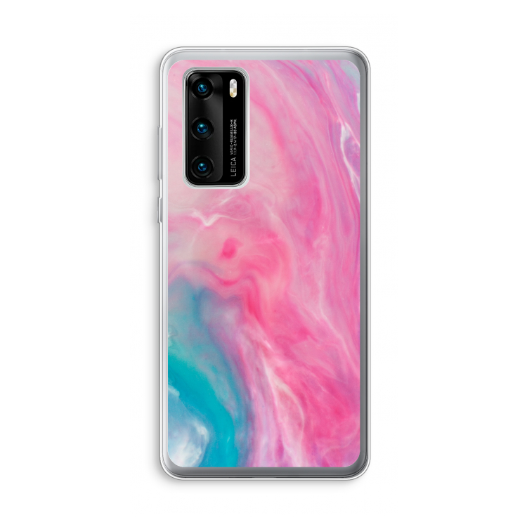 Roze explosie: Huawei P40 Transparant Hoesje