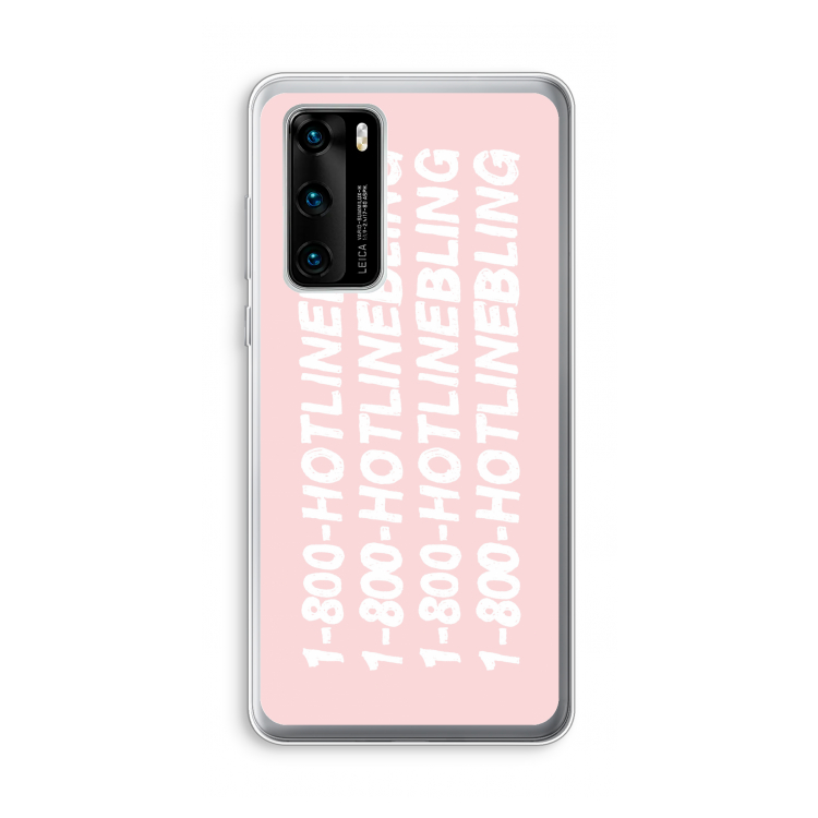 Hotline bling pink: Huawei P40 Transparant Hoesje