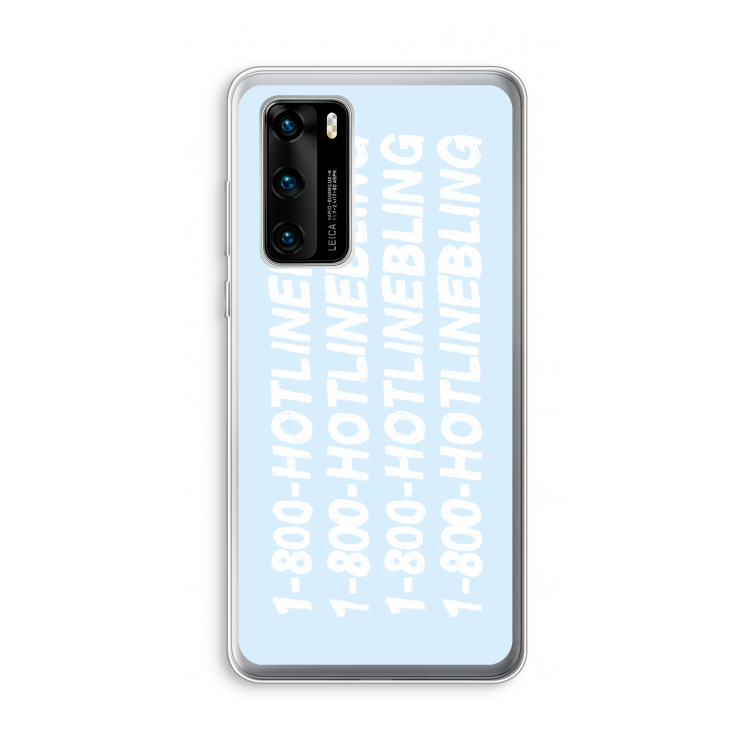 Hotline bling blue: Huawei P40 Transparant Hoesje