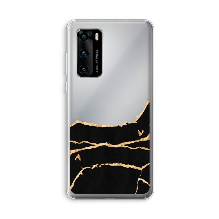 Gouden marmer: Huawei P40 Transparant Hoesje