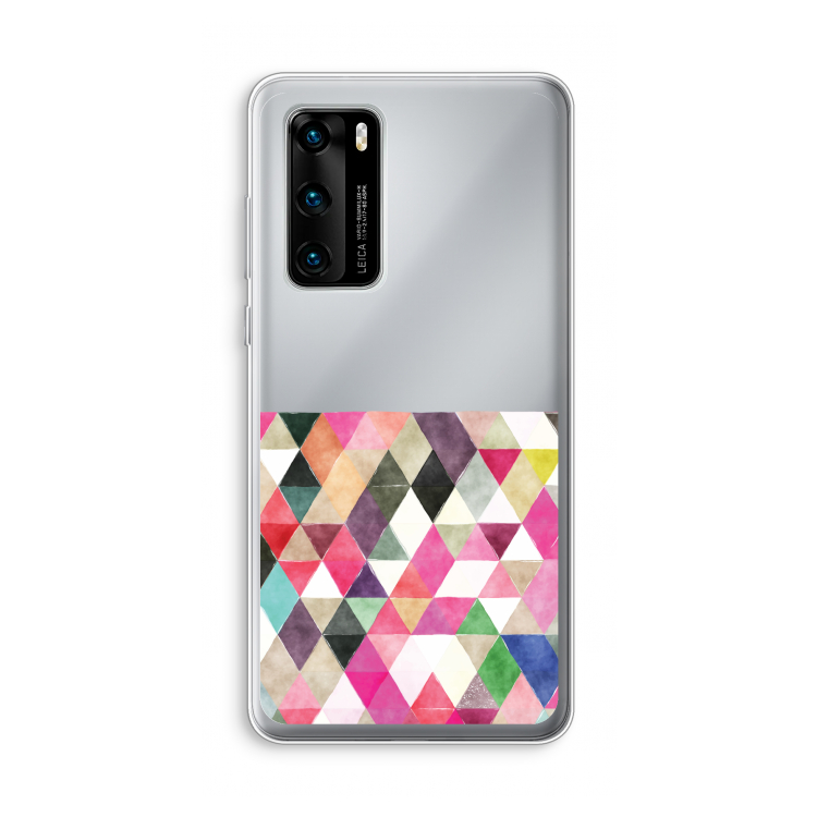 Gekleurde driehoekjes: Huawei P40 Transparant Hoesje