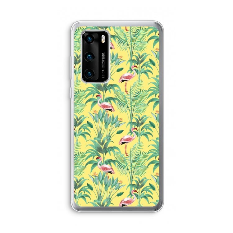 Flamingo party: Huawei P40 Transparant Hoesje