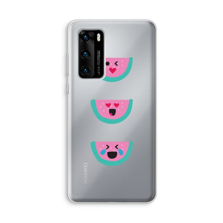 Smiley watermeloen: Huawei P40 Transparant Hoesje