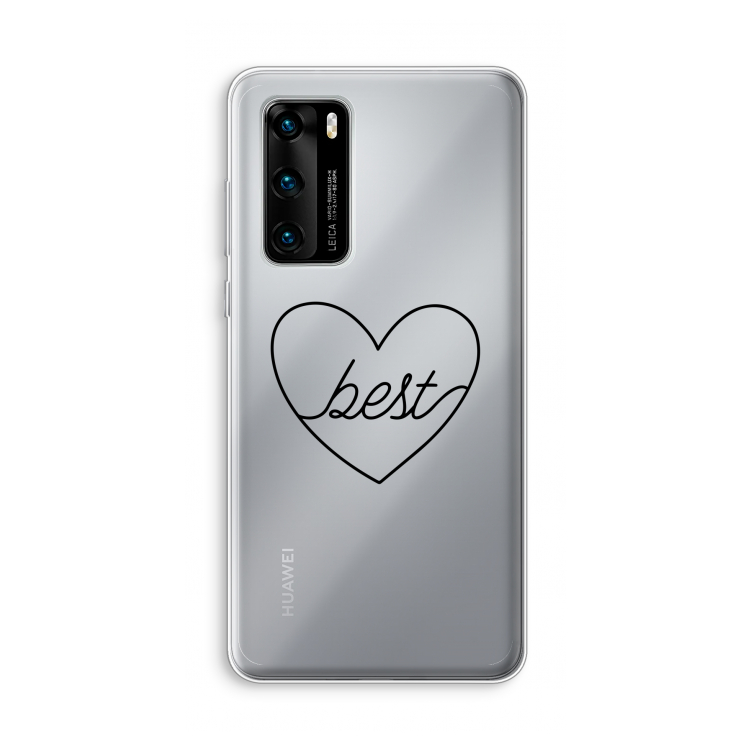 Best heart black: Huawei P40 Transparant Hoesje