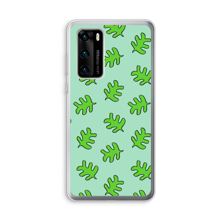 Groene blaadjes: Huawei P40 Transparant Hoesje