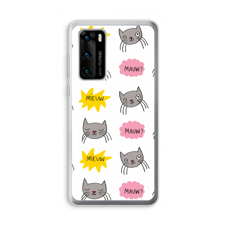 Meow: Huawei P40 Transparant Hoesje