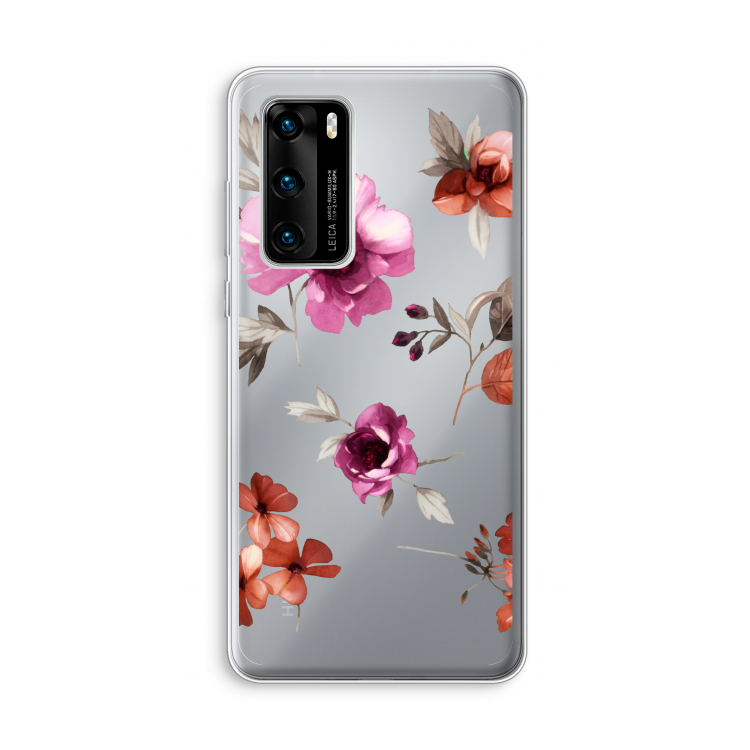 Geschilderde bloemen: Huawei P40 Transparant Hoesje