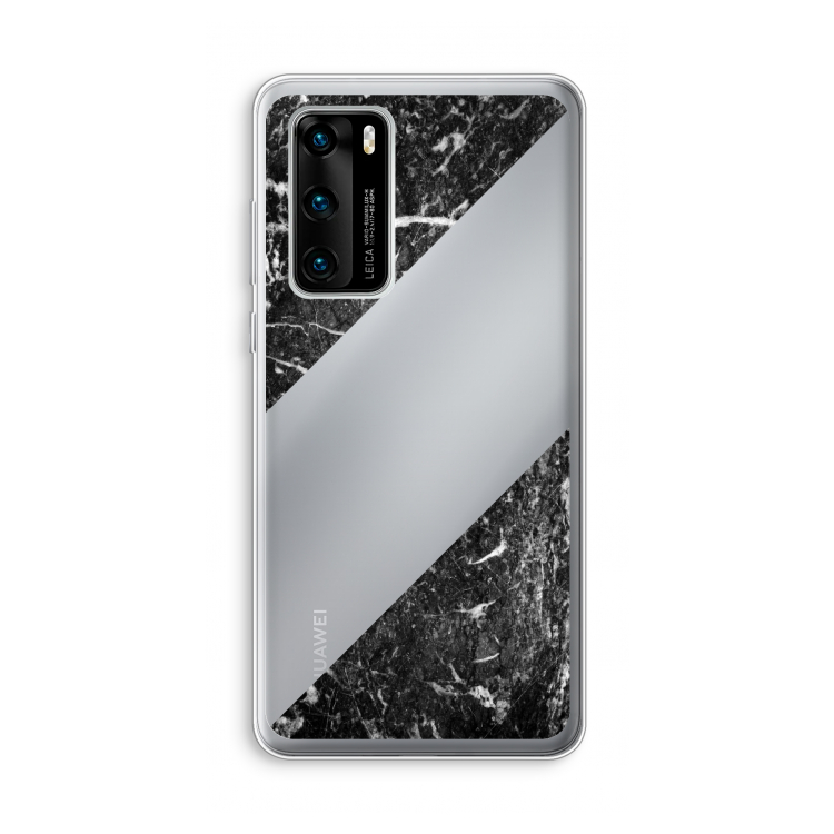 Zwart marmer: Huawei P40 Transparant Hoesje