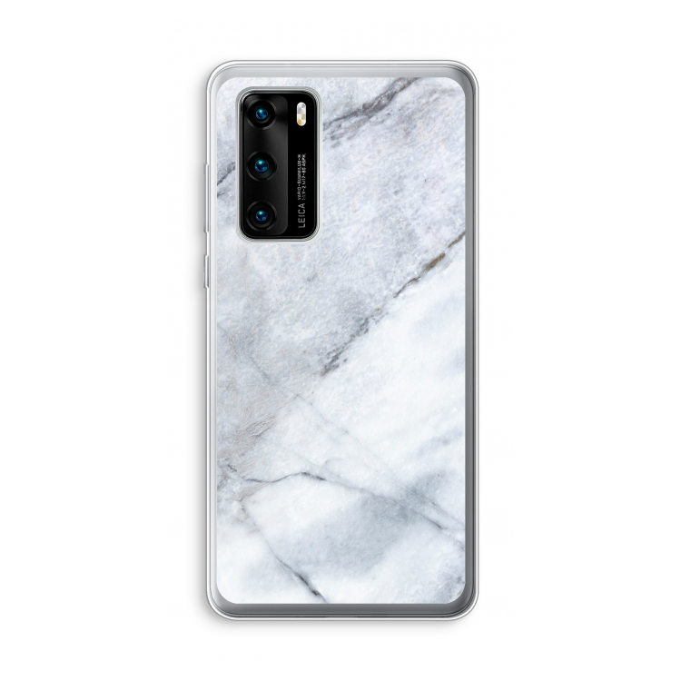 Witte marmer: Huawei P40 Transparant Hoesje