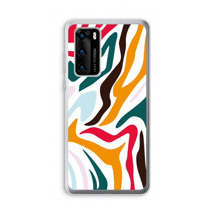 Colored Zebra: Huawei P40 Transparant Hoesje