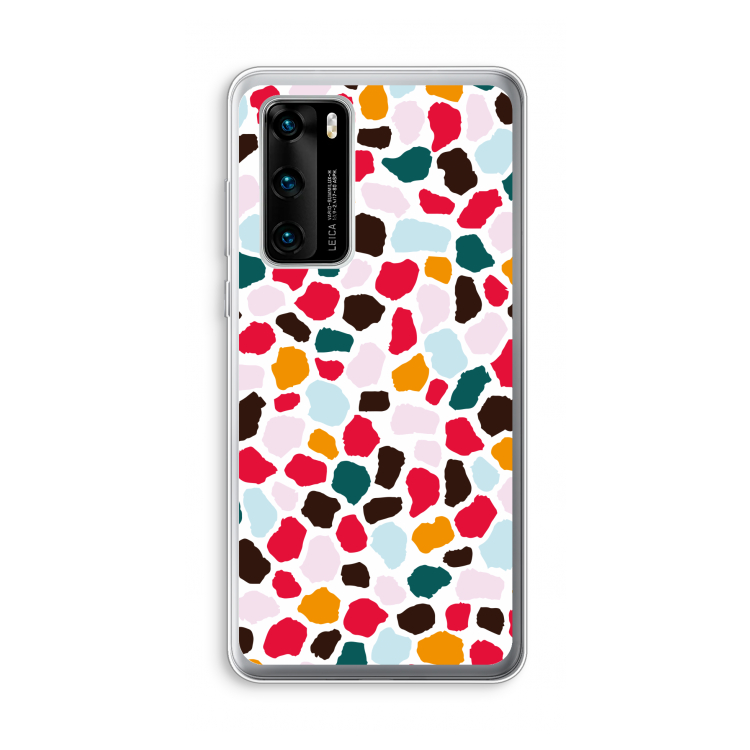Colored Giraffe: Huawei P40 Transparant Hoesje