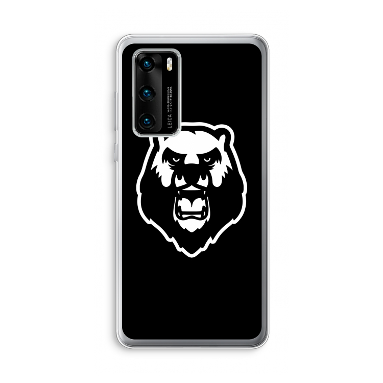 Angry Bear (black): Huawei P40 Transparant Hoesje
