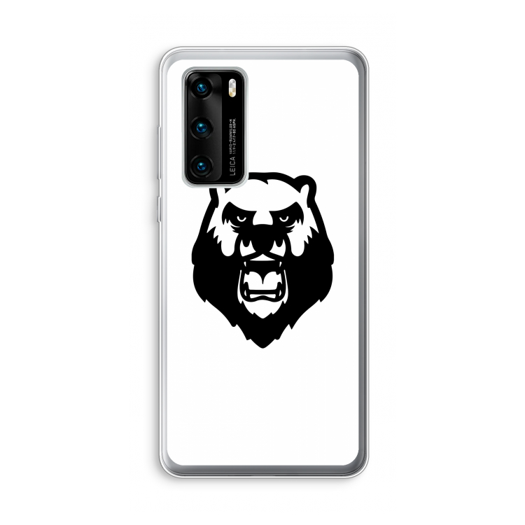 Angry Bear (white): Huawei P40 Transparant Hoesje