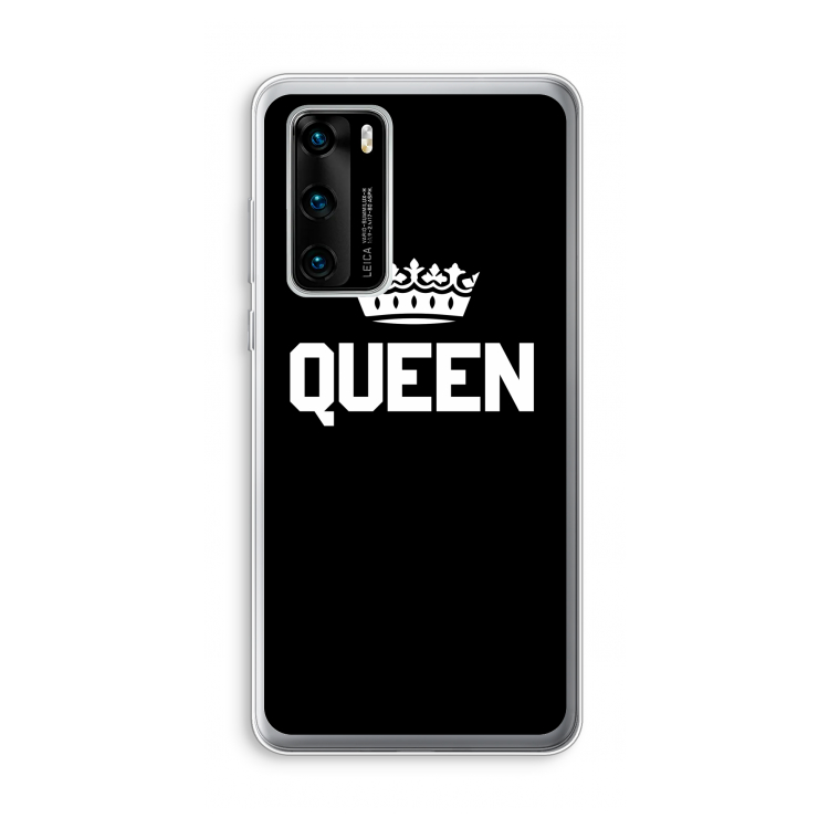 Queen zwart: Huawei P40 Transparant Hoesje