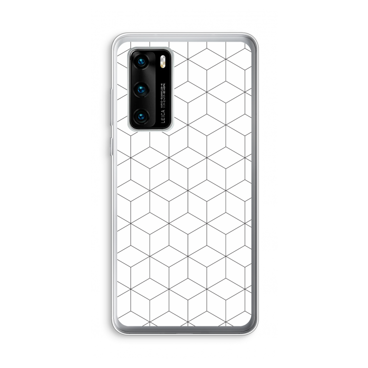 Zwart-witte kubussen: Huawei P40 Transparant Hoesje