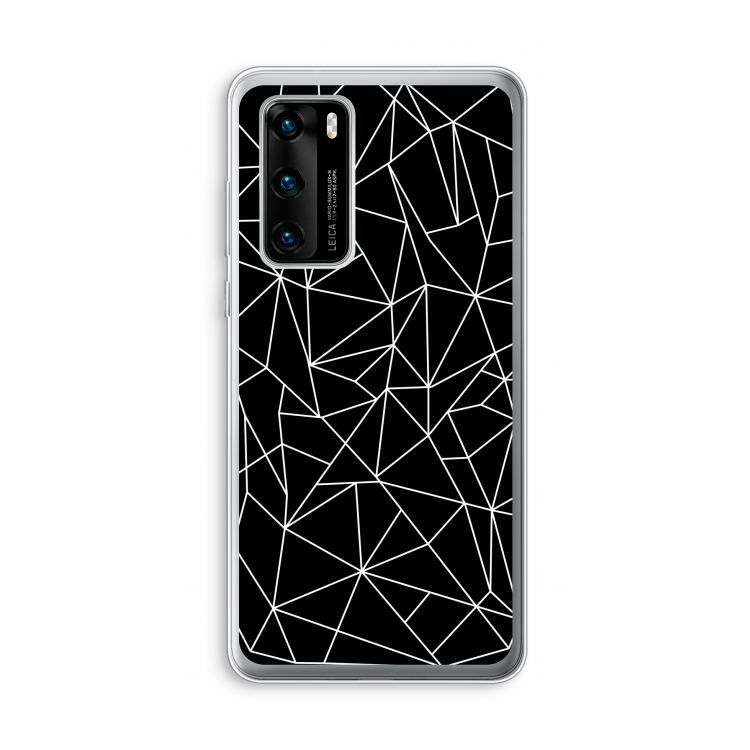 Geometrische lijnen wit: Huawei P40 Transparant Hoesje