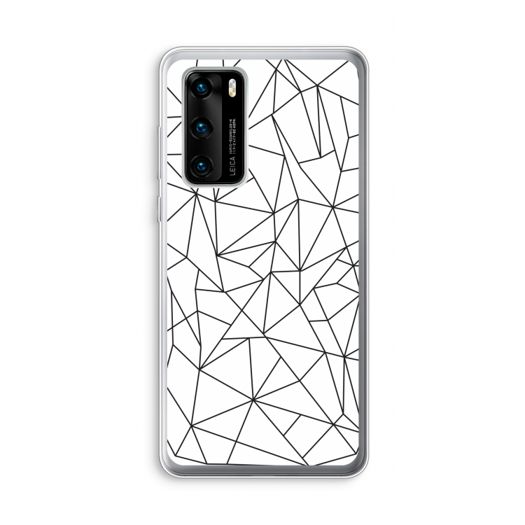 Geometrische lijnen zwart: Huawei P40 Transparant Hoesje