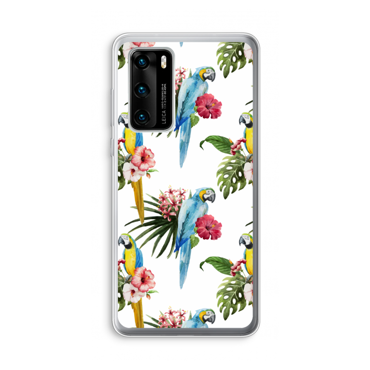Kleurrijke papegaaien: Huawei P40 Transparant Hoesje